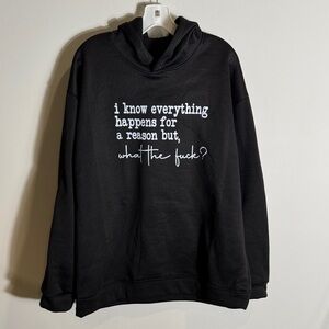 Black Hoodie with White Funny Text